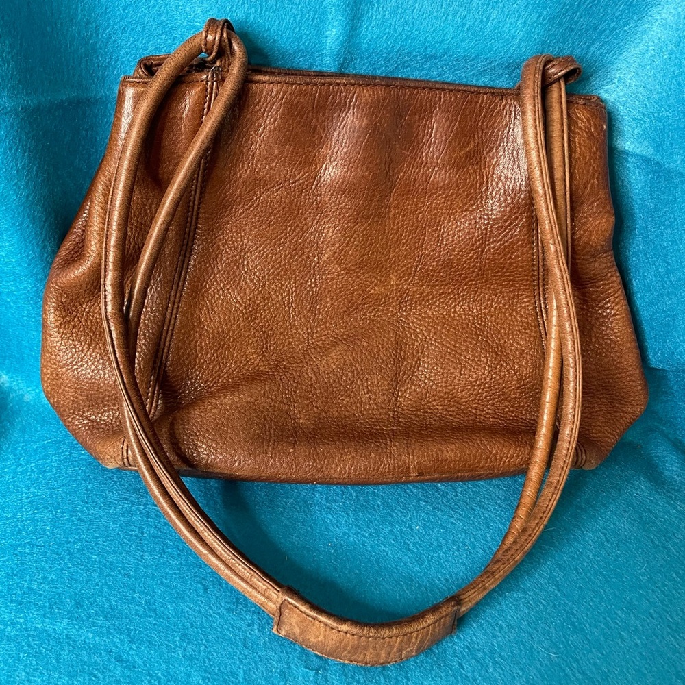 👜 Nine West Vintage Brown Genuine Leather Shoulder Bag. 90’s Bucket Bag. 👜